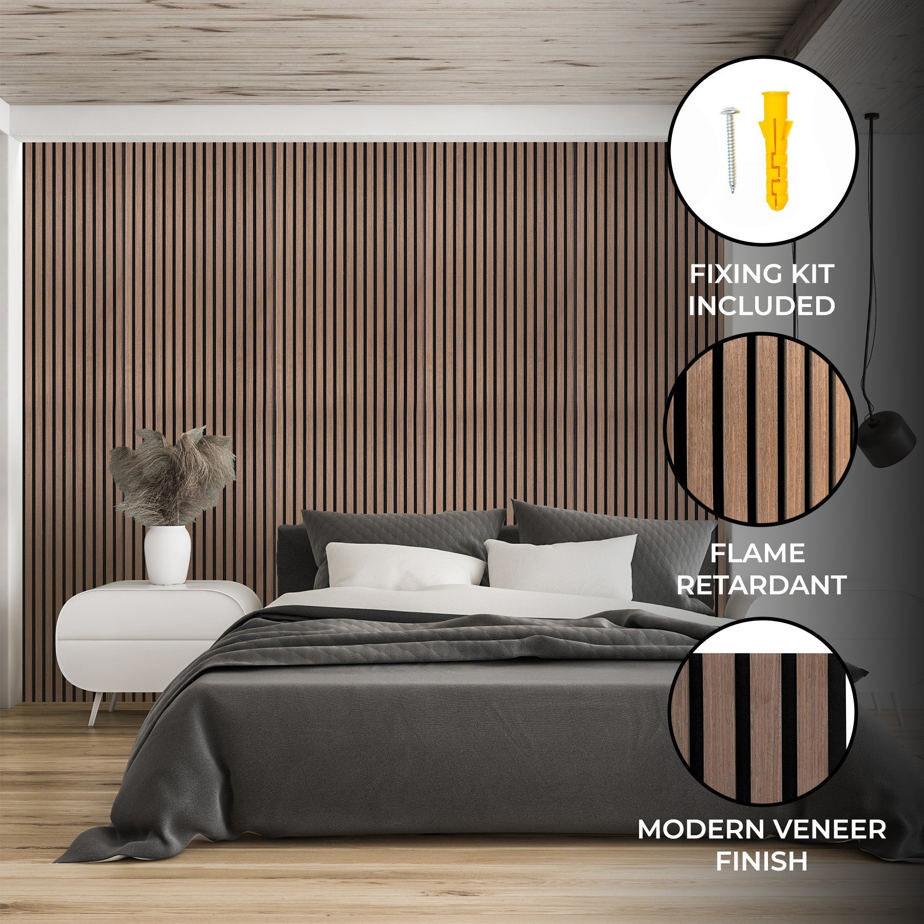 Dark Walnut Acoustic Slat Wall Panel