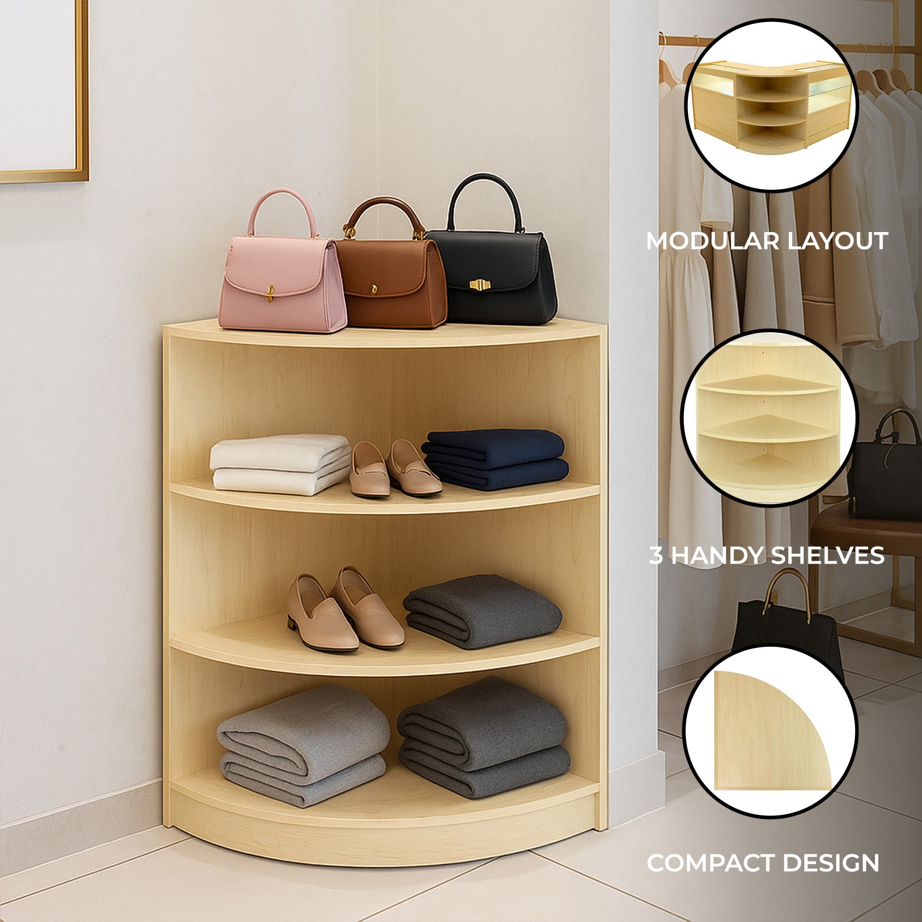 LM60 Maple Corner Retail Shop Counter