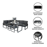 Aluminium Corner Sofa Set in Anthracite Grey