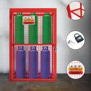Red Collapsible Mesh Cage for Gas Bottles - 181 cm x 116 cm x 57 cm