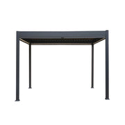 Anthracite Aluminium Pergola with White Blinds – 3m x 3m