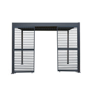 Anthracite Aluminium Pergola with Two Shutter Panels, 3m x 3m