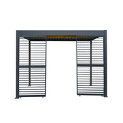 Anthracite Aluminium Pergola with LED Lighting and 2 Shutter Panels, 3m x 3m
