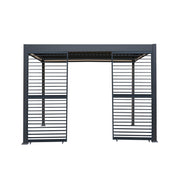 Anthracite Aluminium Pergola with White Blinds and Two Shutter Panels, 3m x 3m