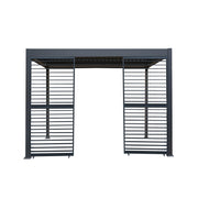 Aluminium Pergola with Anthracite Blinds and Two Shutter Panels – 3m x 3m