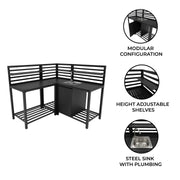 Aluminium Outdoor 3-Piece Kitchen Set