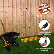 Rotary Spreader and 100 cm Lawn Leveller - Orange