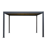 Anthracite Aluminium Outdoor Pergola with LED Lighting – 3m x 4m