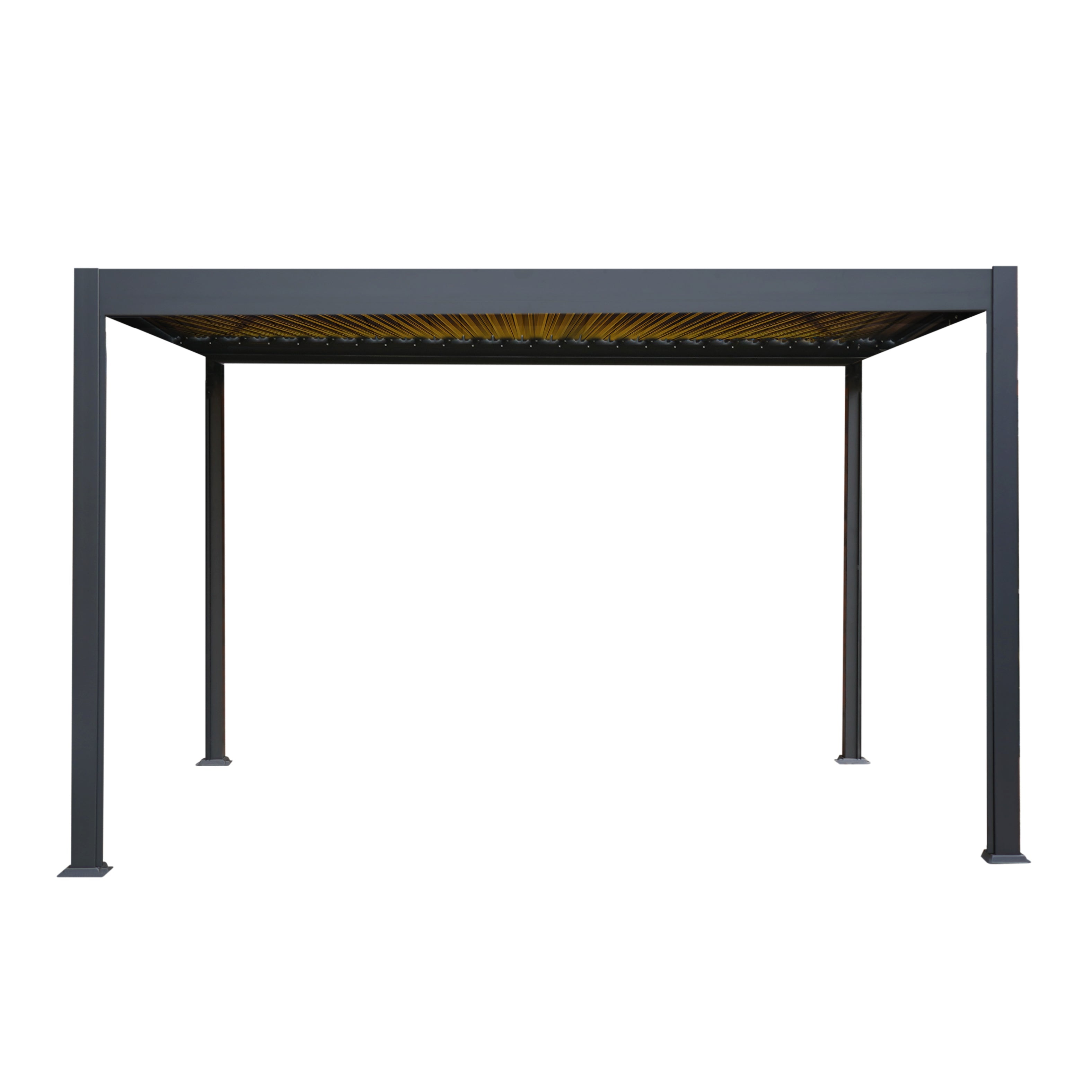 Anthracite Aluminium Outdoor Pergola with LED Lighting – 3m x 4m