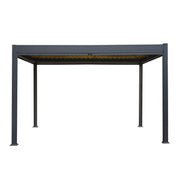 Aluminium Pergola with Anthracite Blinds and LED Lighting – 3m x 4m