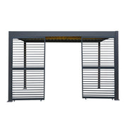 Anthracite Aluminium Pergola with LED Lighting and Two Shutter Panels - 3m x 4m
