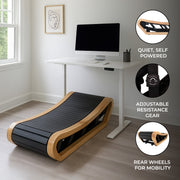 Curved Treadmill with Light Oak Finish