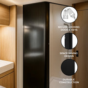 Tambour Shower Door - Black