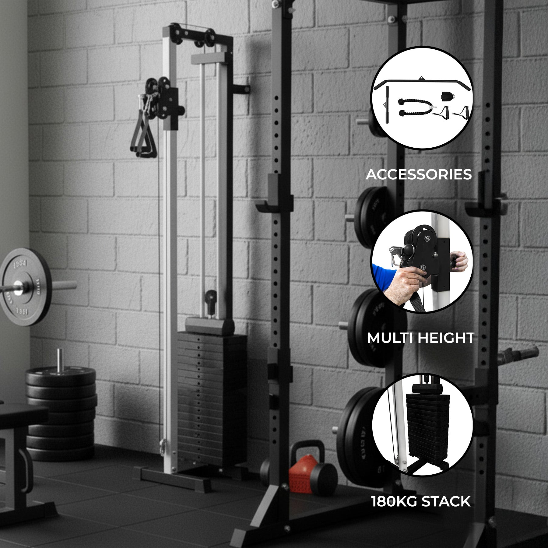 Wall-Mounted Cable Pulley System for Strength Training