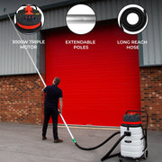 90L Wet-Dry Vacuum Cleaner with Gutter Cleaning Poles and 5m Hose