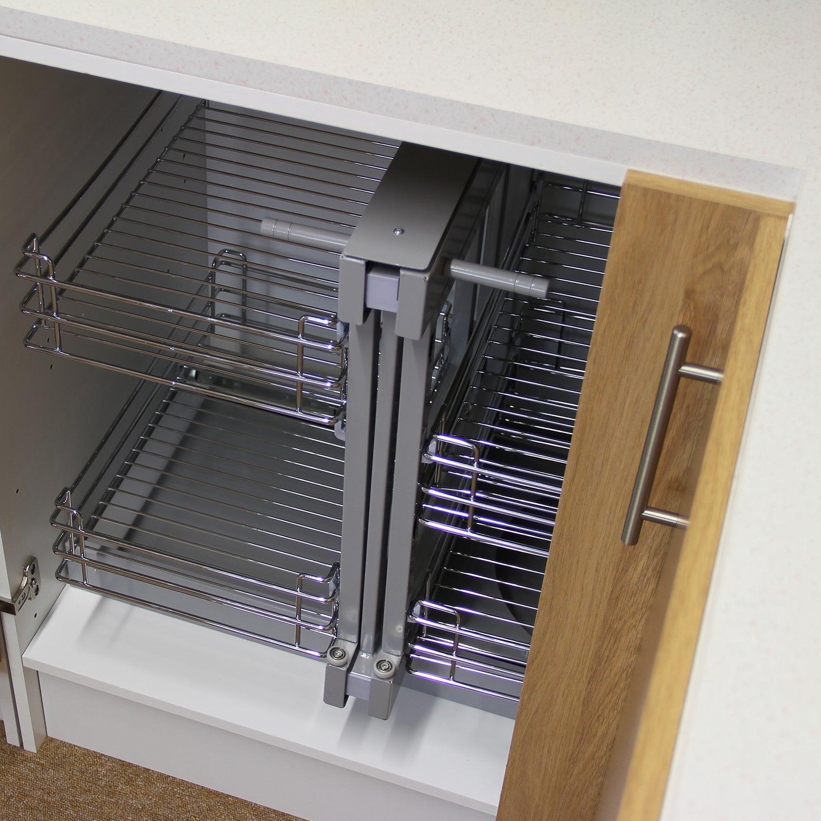KuKoo Magic Corner Pull-Out Kitchen Cupboard Drawers - Right-Hand
