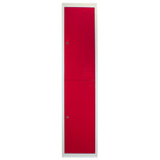 Red Metal Storage Locker, 2-Door, Flat-Packed