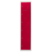 Red Metal Storage Lockers – Flat-Packed, Six Doors