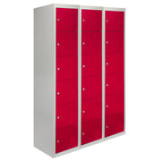 3-Pack Red Metal Storage Lockers – Six-Door Flat-Pack Units