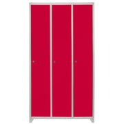 Red 3-Door Wide Metal Storage Lockers