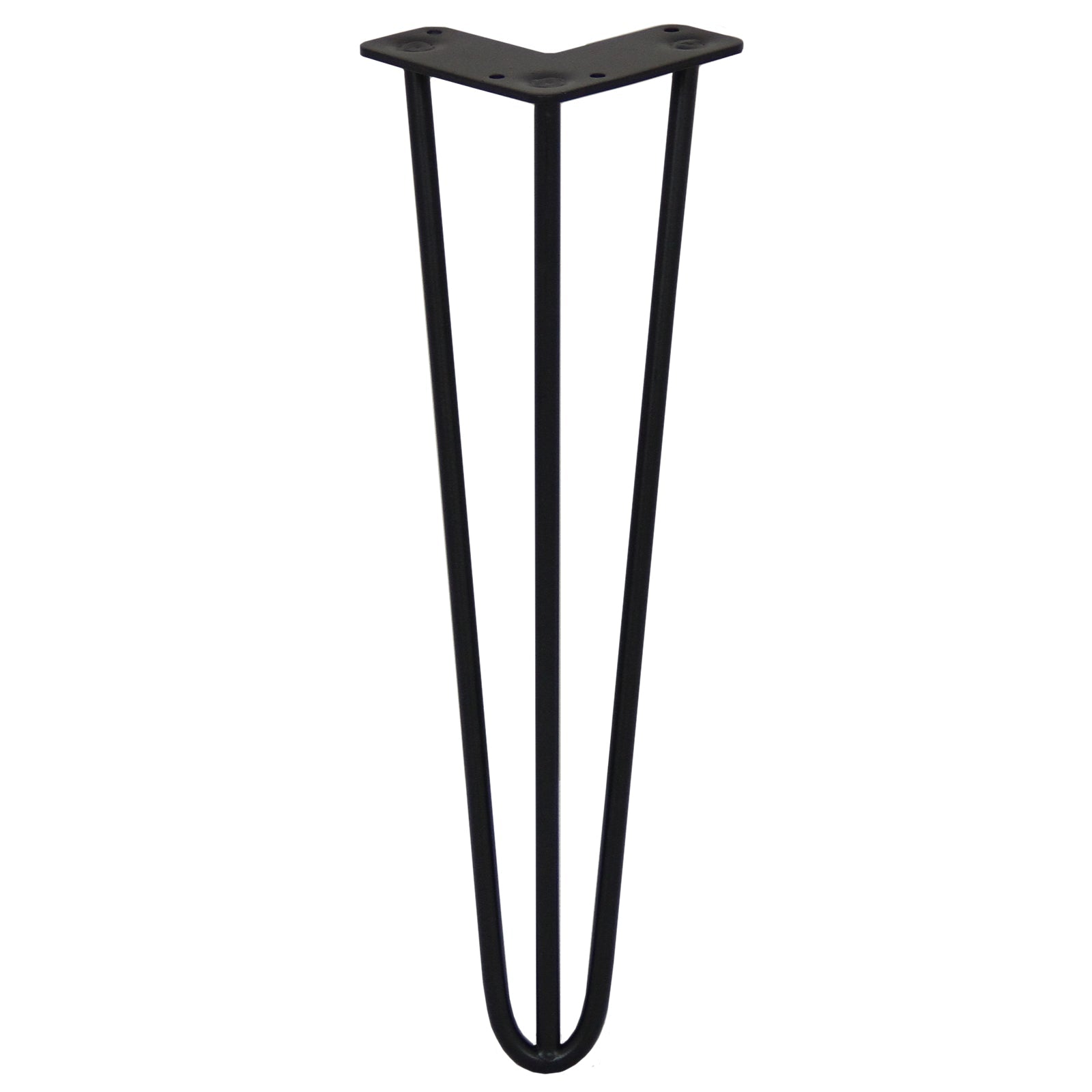 4-Pack 16-Inch Hairpin Legs, 3-Prong, 10mm Diameter, Black