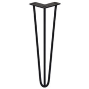 4-Pack 16-Inch Hairpin Legs, 3-Prong, 10mm Diameter, Black