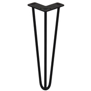 4-Pack 14-Inch Hairpin Legs, 3-Prong, 10mm Diameter, Black
