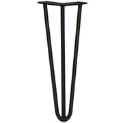 4-Pack 14-Inch Hairpin Legs – 12mm Diameter, Black – 3-Prong