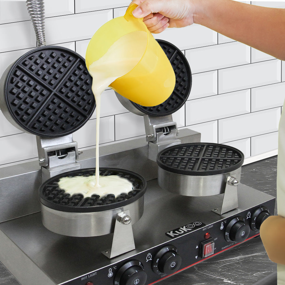 KuKoo Dual Waffle Maker - 2-Slot Belgian Waffle Iron