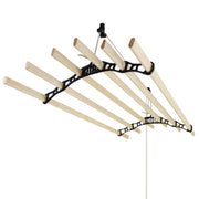Ceiling-Mounted Clothes Airer with Pulley, Black, 1.2m