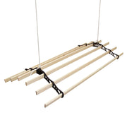 Ceiling-Mounted Clothes Airer with Pulley – Black, 2.4 m