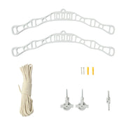 Ceiling-Mounted Clothes Airer with Pulley System – White, 2.4 m