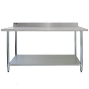 5 ft Stainless Steel Catering Bench and 2 Wall-Mounted Shelves