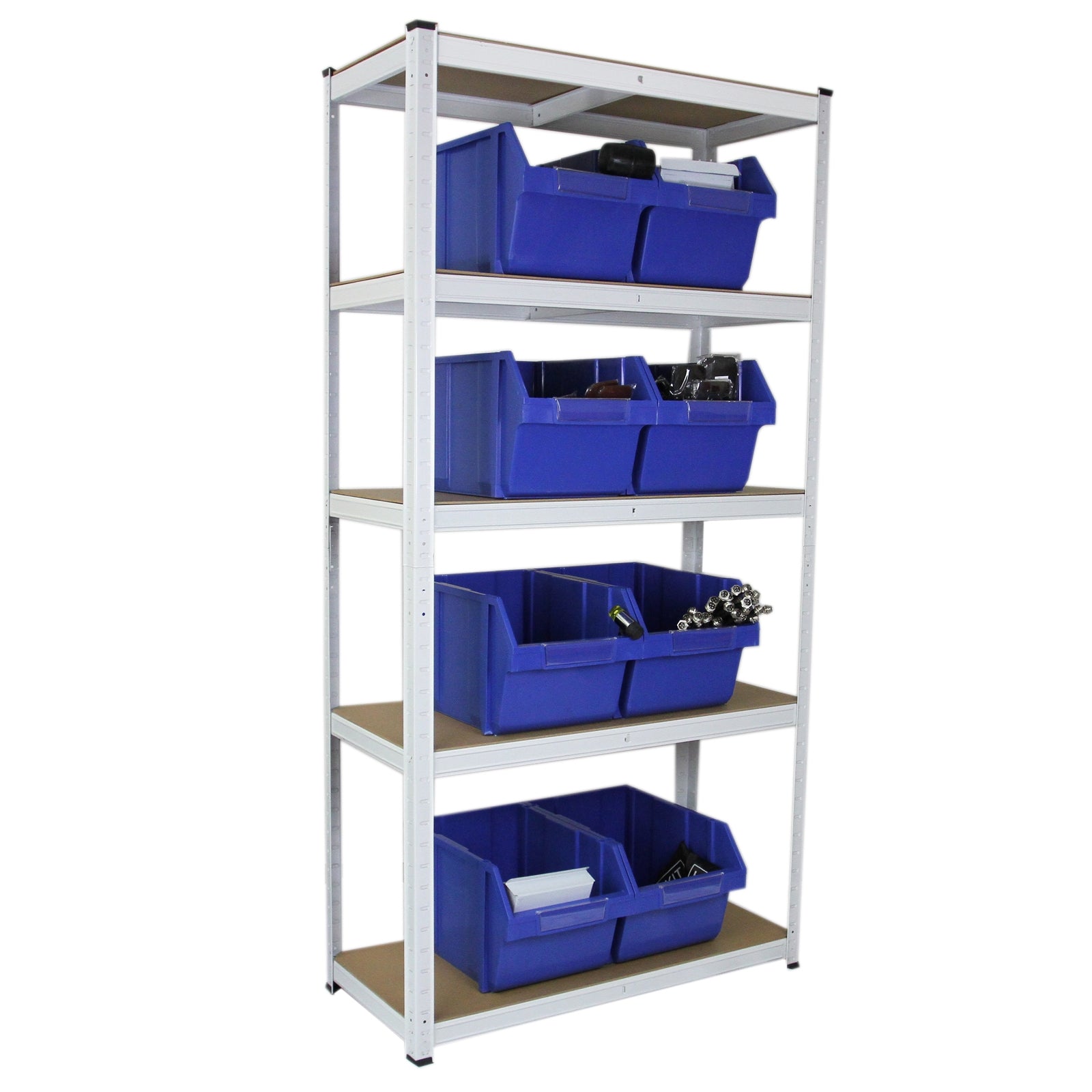 Two White Storage Racking Units, 90 cm x 40 cm x 180 cm