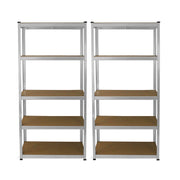 Set of 2 Galvanised Racking Units, 90 cm W x 40 cm D x 180 cm H