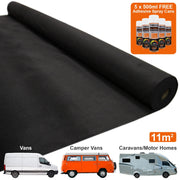 Black Van Carpet Lining Kit with 5 Adhesive Cans