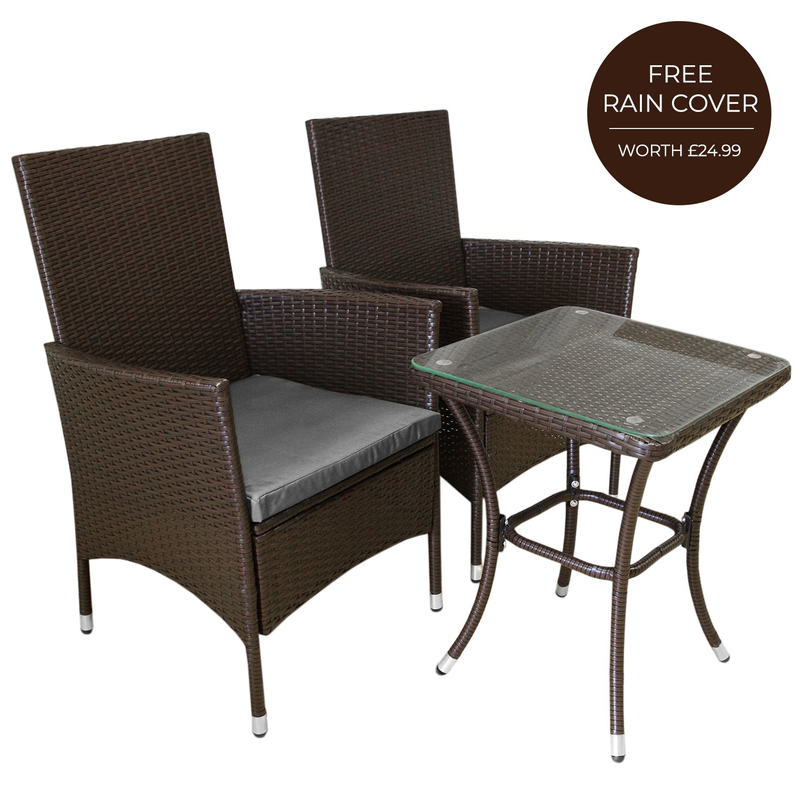 Jardi Rattan Bistro Set - Brown