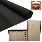 11sqm Black Van Lining Kit with Glue and Camper Kitchen