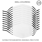Small Sublimation Face Mask Blanks – 10-Pack
