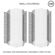 Small Face Mask Sublimation Blanks – 50-Pack