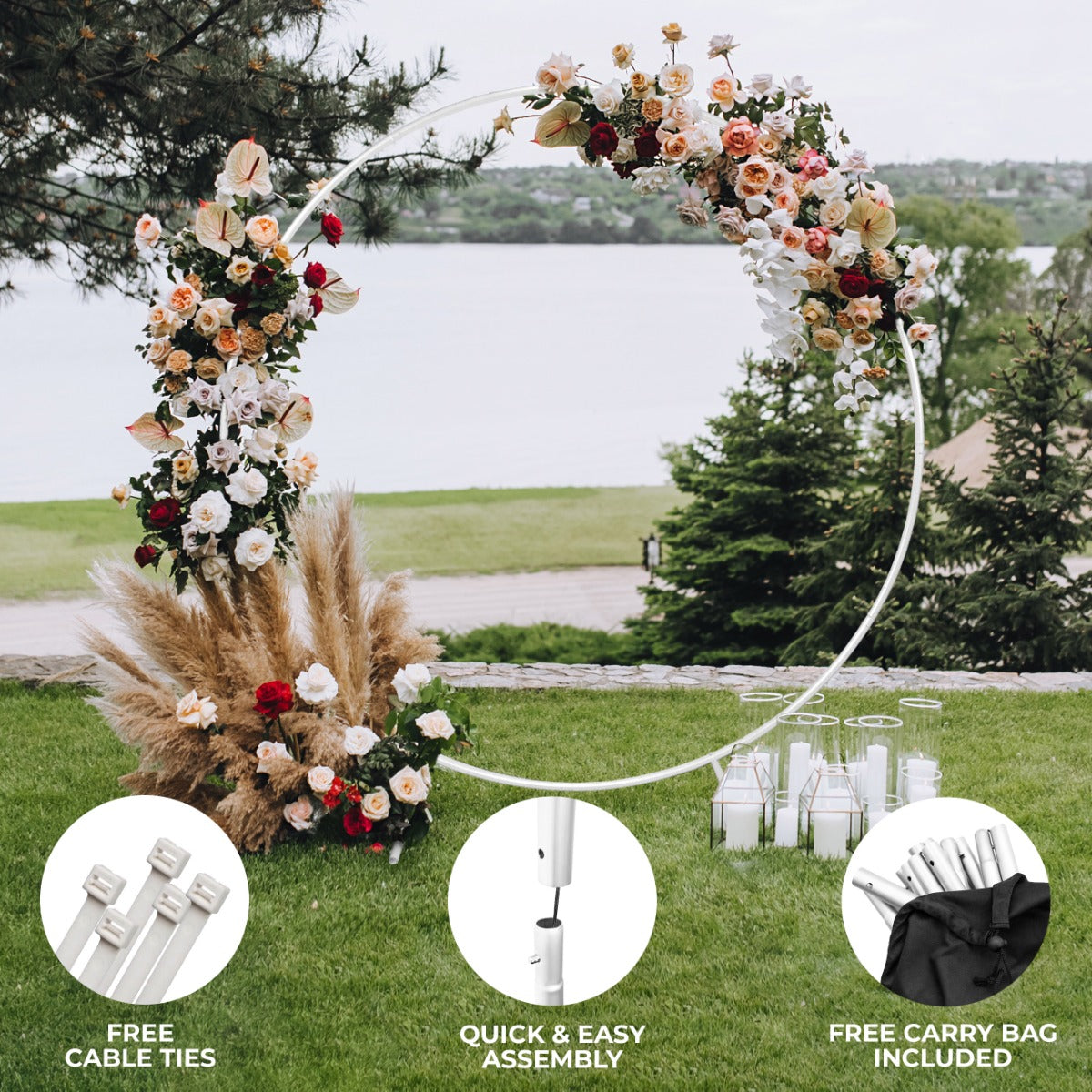 White Wedding Moongate Arch - 200 cm