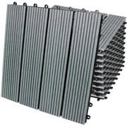 WPC Decking Tiles 30x30 cm – 99 Pieces – Grey – Approximately 9 m² Coverage