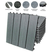 33-Pack WPC Decking Tiles 30 x 30 cm – Grey