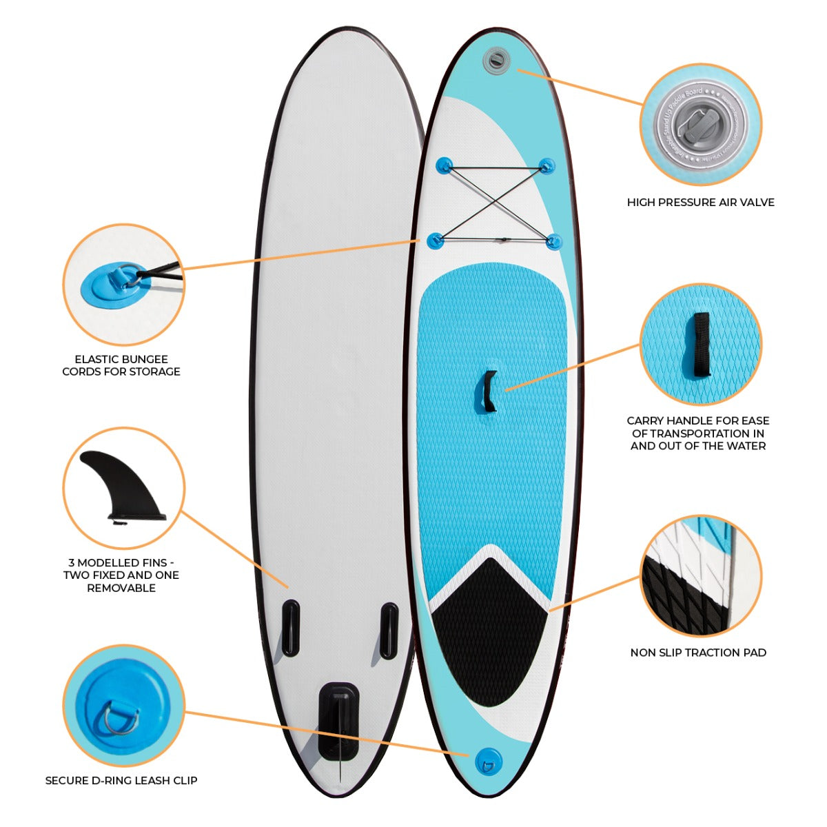Blue 10-Foot Inflatable Stand-Up Paddle Board