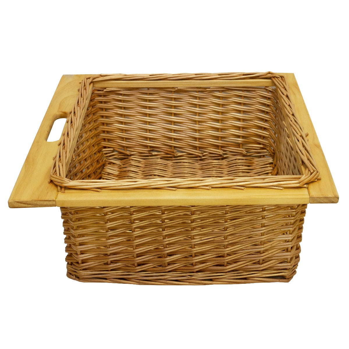 Three-Piece Set of Pull-Out Wicker Kitchen Baskets, 600mm