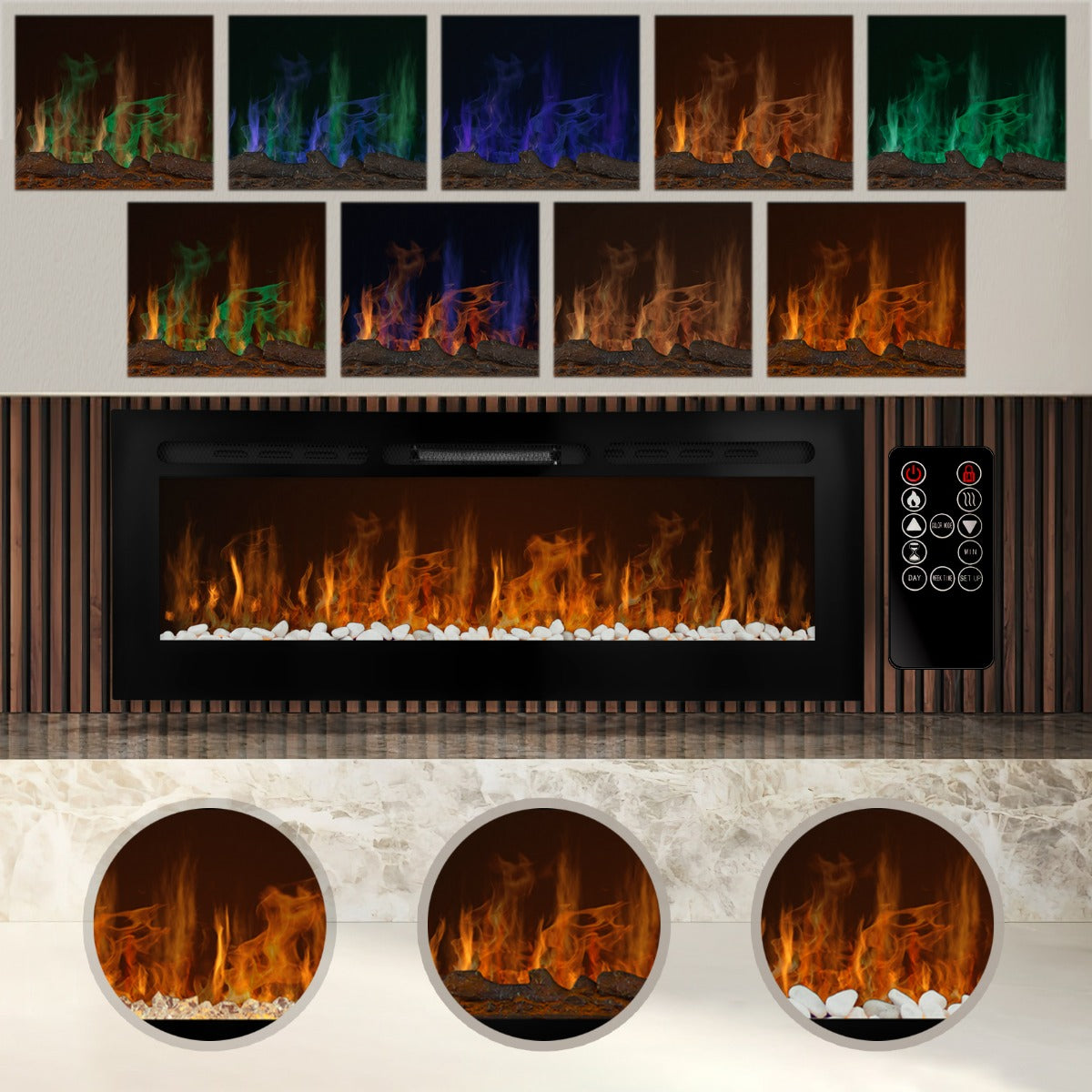 50-Inch Electric Inset Fireplace