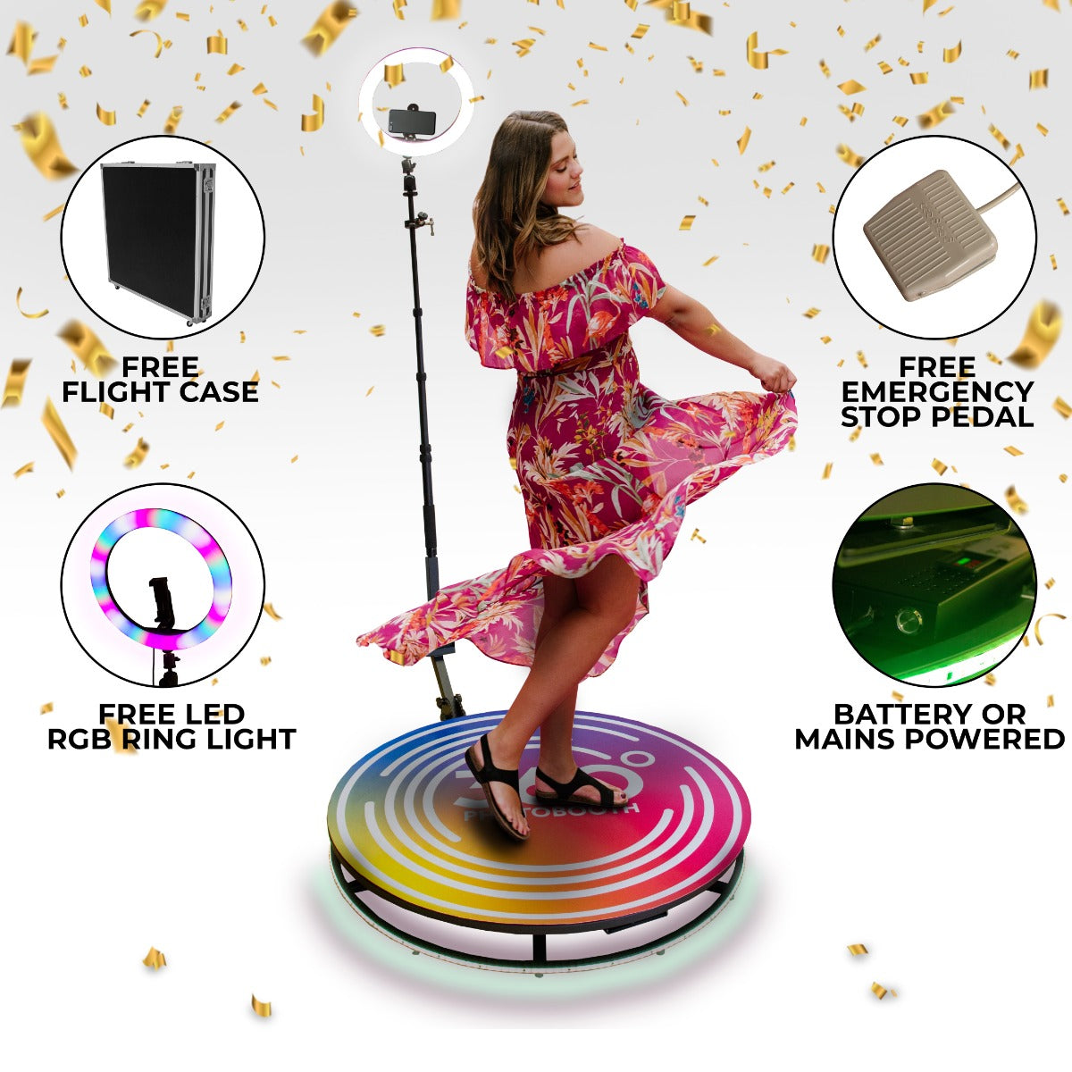 360-Degree Photo Booth, 100 cm Diameter