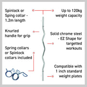 Body Revolution 1.2m EZ Bar with Spring Collars