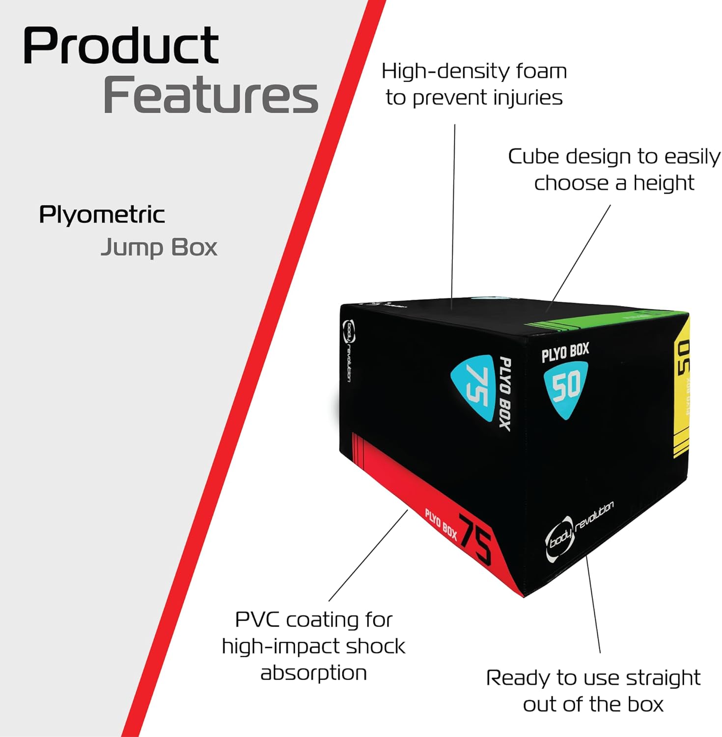 Body Revolution Large Plyo Box for Plyometric Training