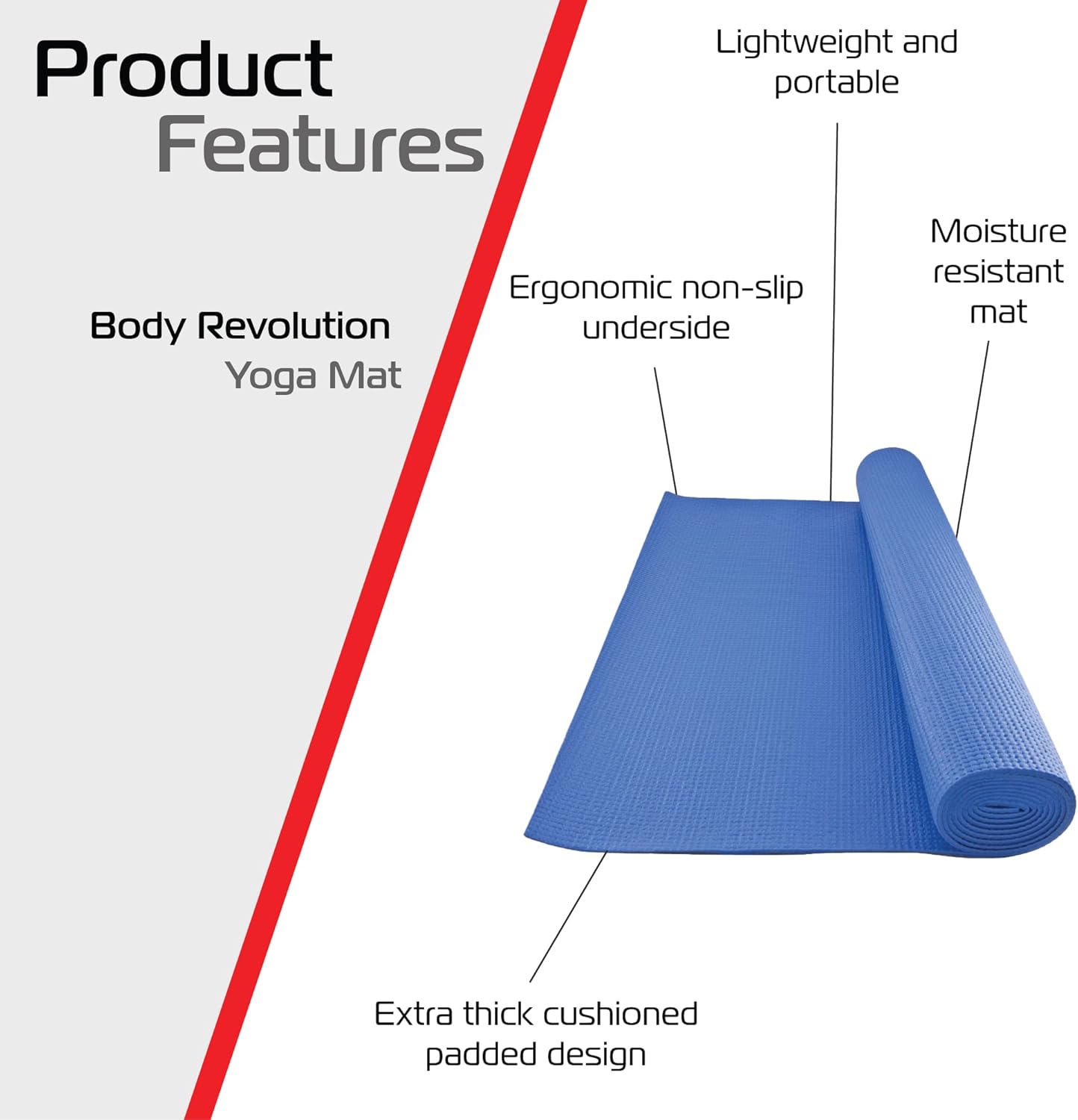 Blue Yoga Mat for Yoga Practice and Home Workouts